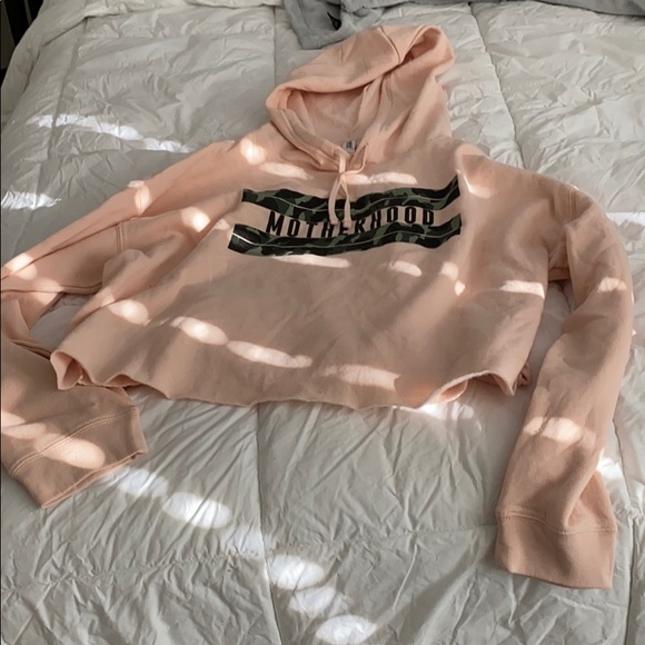 Tops - Motherhood pink/camo cropped hoodie